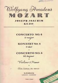Concerto No. 4 D major, Violino &amp; Piano