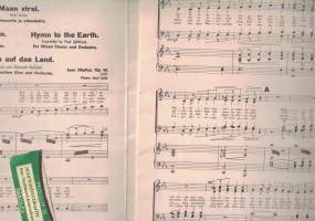 Op. 95 Maan virsi sekakuorolle ja orkesterille = Hymn till jorden = Hymn to the earth = Hymn auf das land