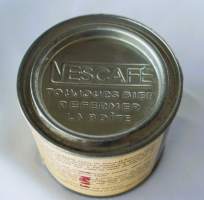 Nescafe   -kahvipurkki  täysi tuotepakkaus peltiä 7x7  cm ennen viivakoodia
