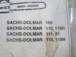 Sachs-Dolmar 109 / 110, 110H / 111, 51 / 115, 115H moottorisaha -varaosaluettelo