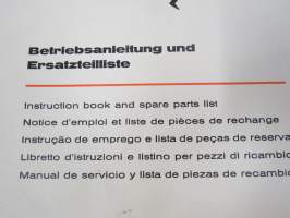 Hako Hakorette - super Hakomatic 4 &amp; 6 hv. puutarhatraktori, alkuperäinset saksankielinen Betriebsanleitung &amp; Ersatzrtteilliste sekä suomenkielinen käyttöohjekirja
