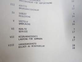 Yard-Man lumilinko 31600 24&quot; 5 hv &amp; 3196033 &quot; 10 hv -käyttöohjekirja ja varaosaluettelo / snöslinga instruktionsbok och reservdelar