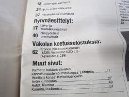 Koneviesti 1988 nr  5 - Kotieläinrakennusten tekniset kehitystarpeet, Same Explorer 80, Kolmen keskusliikkeen kevätkonepäivät, Valmet kannattavuuden puristuksessa,ym