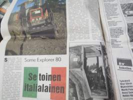 Koneviesti 1988 nr  5 - Kotieläinrakennusten tekniset kehitystarpeet, Same Explorer 80, Kolmen keskusliikkeen kevätkonepäivät, Valmet kannattavuuden puristuksessa,ym