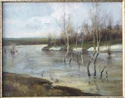 öljyvärimaalaus levylle  sign. L. Lefevre 31x36 cm kehystetty