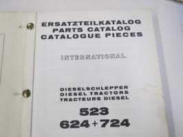 International Harvester IH 523, 624 + 724 Diesel Tractors Parts Catalog / Ersatzteilkatalog / Catalogue pices -traktori, varaosaluettelo
