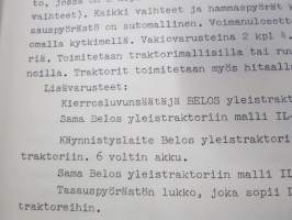 Belos yleistraktori mallit L (Gravely), IL-222, IL-222D + eri työvarusteet -käyttöohjekirja / operator´s manual in finnish