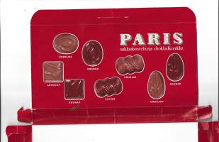 Paris  saumoista avattu  makeisrasia konvehtirasia  22x11,cm  nr 0380 ennen viivakoodia