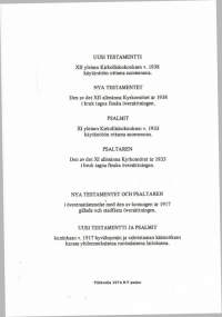 Uusi testamentti ja Psalmit - Nya testementet och Psaltaren