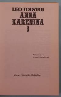 Anna Karenina 1-2.  ( Maailmankirjallisuus, klassikot, venäläinen kirjallisuus )