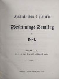 Storfurstendömet Finlands Författnings-Samling för 1881