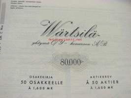 Wärtsilä-yhtymä Oy, Helsinki 1949, 80 000 mk -osakekirja