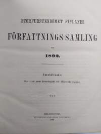 Storfurstendömet Finlands författnings-samling för 1892