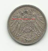 Saksa - 1 Mark 1914 A - kolikko hopeaa 0.900