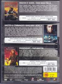 DVD - 3 DVD:n boksi - Mahtavat mestariteokset:  Kingdom of Heaven (Taivas maan päällä), Master &amp; Commander - Maailman laidalla, Braveheart - Taipumaton, 1996-2005.