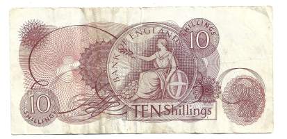 Englanti  10 Shilling 1966-70  seteli