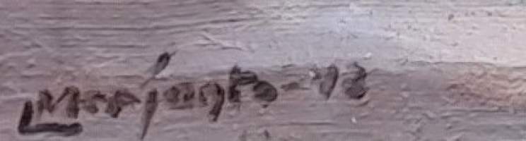 Lauri Merjanto, &quot;Aavan meren ranta&quot;   sign   1948 öljyvärimaalaus  n 50x60 m kehystetty