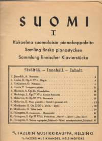 Suomi 1 : Kokoelma suomalaisia pianokappaleita = Samling finska pianostycken = Sammlung finnischer Klavierstücke