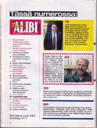 Alibi 2000 N:o 7.  Suomen vanhin rattijuoppo Otto on 87-v. Psykiatri pyysi lapselta seksiä. Hyvinkään rituaalimurhaaja Jarno Elg.