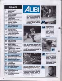 Alibi 1998 N:o 11.  Sosiaalihuijarin avoin tarina. 23 pankkiryöstön mies Jan Moilanen. Pesisskandaali syvenee. Henki lähti ilma-aseella.