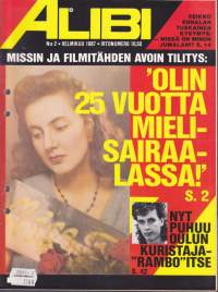 Alibi 1987 N:o 2.  Kuristaja-Rambo puhuu.  Olin 25 vuotta mielisairaalassa. Kaatopaikalta löytyi sikiö. Etsintäkuulutetun haastattelu