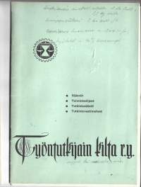 Työntutkijain kilta ry - Säännöt, ohjeet, vaatimukset 1953