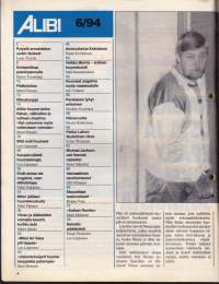 Alibi 1994 N:o 6. Kaksi raiskausta ja seksisurma - Presidentti armahti. Ihmisenlihaa paistinpannulla. Pakoa yrittänyt vanki haavoittui.