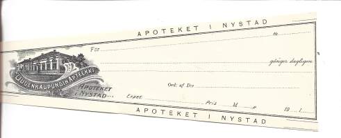 Uudenkaupungin  Apteekki    - resepti  blanko
