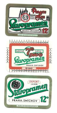 Staropramen Praha  -   olutetiketti 3 eril