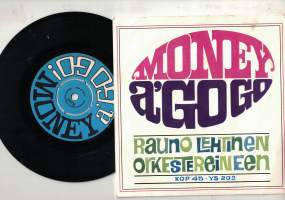 Money a´go go - Rauno Lehtinen orkestereineen KOP 45-YS 202 / Siellä aina ystävä - Erkki Ertaman orkesteri KOP-YS 203 -Kansallis-Osakepankki mainossingle
