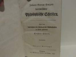 Johan George Sulzers vermischte Philosophische Schriften