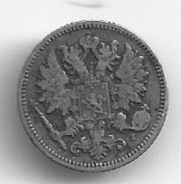 25 penniä  1873 hopeaa