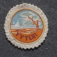 Yyteri  / matkailumerkki / merkki / badge pohjaväri valkoinen  kangasmerkki