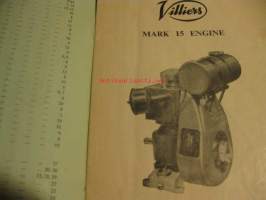 Mark 15 Four-stroke engine Villiers - operating instructions and spare parts list