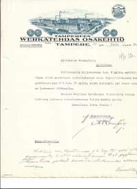 Tampereen Verkatehdas Oy Tampere  1931- firmalomake