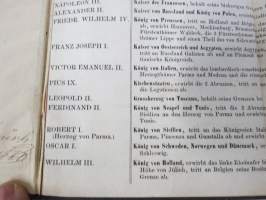 Karte von Europa im Jahre 1860 -Euroopan kartta, mukana tuolloisten &quot;regenttien&quot; eli hallitsijoiden luettelo