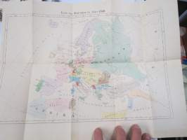 Karte von Europa im Jahre 1860 -Euroopan kartta, mukana tuolloisten &quot;regenttien&quot; eli hallitsijoiden luettelo