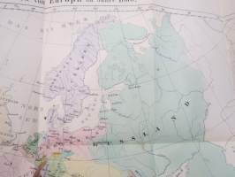 Karte von Europa im Jahre 1860 -Euroopan kartta, mukana tuolloisten &quot;regenttien&quot; eli hallitsijoiden luettelo