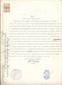 Rabbe Fabian Wrede  Ruoveden Tuomiokunnan sinetti ja Erde sukuvaakuna nimikirjoitus asiakirjalla 1914