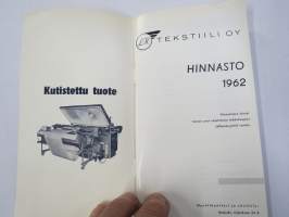LH Tekstiili Oy hinnasto 1962 - kuvitettu vaatehinnasto