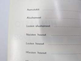 LH Tekstiili Oy hinnasto 1962 - kuvitettu vaatehinnasto