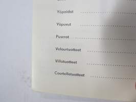 LH Tekstiili Oy hinnasto 1962 - kuvitettu vaatehinnasto