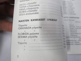 Tico syksy 1961 hinnasto - kuvitettu vaatehinnasto