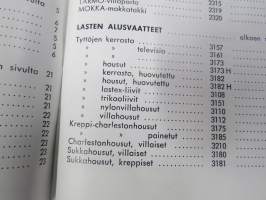 Tico syksy 1961 hinnasto - kuvitettu vaatehinnasto