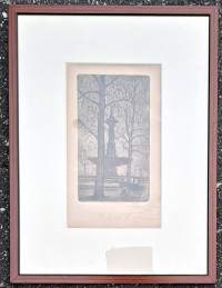 Pehr Blom, &quot;Paris&quot; sign 1924 , etsaus 44x33 cm