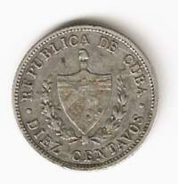 Kuuba 10 centavos 1915 hopeaa 2,65 g 0.900