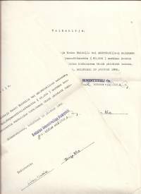 Johanneksen pitäjä Viipurin lääni / Sementti Tiili Oy ja Rokkalan Sementtivalimo Oy 1942 kaksi asiakirjaa -luovutettu alue
