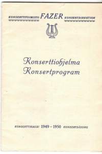 Konserttiohjelma Konsertprogram. Konserttikausi 1949-50 konsertsäsong