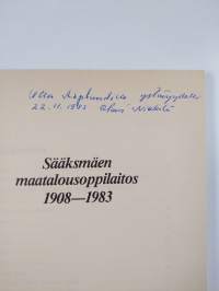 Sääksmäen maatalousoppilaitos 1908-1983 (signeerattu)