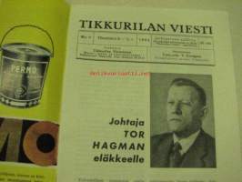 Tikkurilan Viesti 1964 nr 3 -asiakaslehti, sisältää asiapitoisia ammattiartikkeleita maalaus- suojaus- ja pinnoitustöistä ja materiaaleista